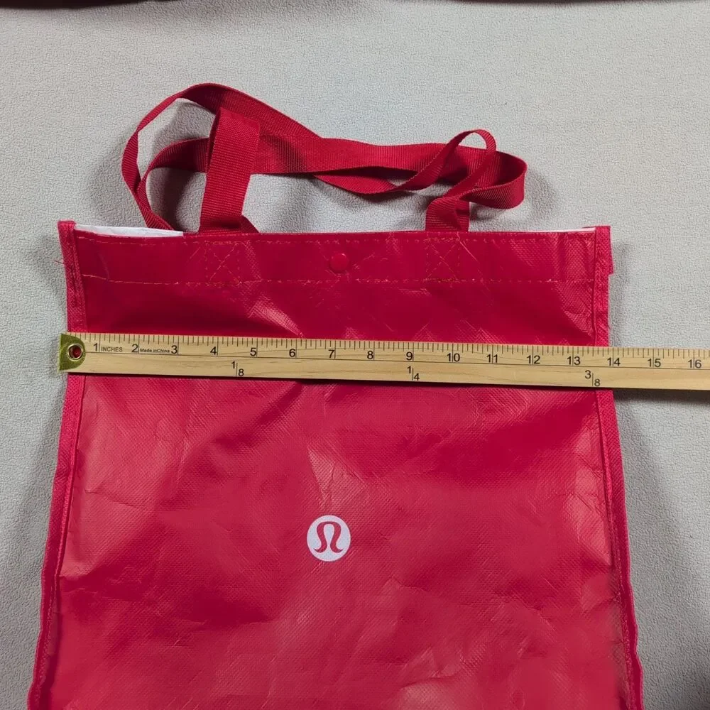 Lot of 3 Lululemon Reusable Shopping Tote Bag Large Red